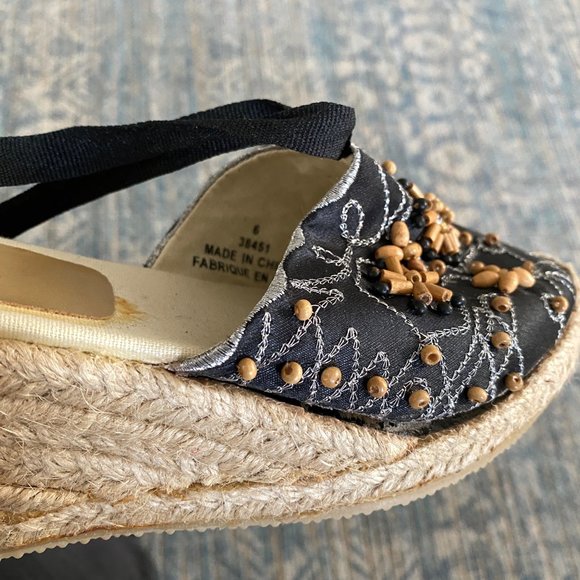 NYC Couture - Wrap Floral Beaded & Embroidered Espadrilles - Picture 5 of 15